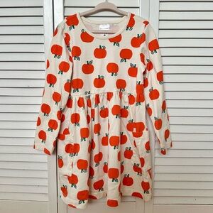 Hanna Andersson Pumpkin Print Long Sleeve Dress with Pockets